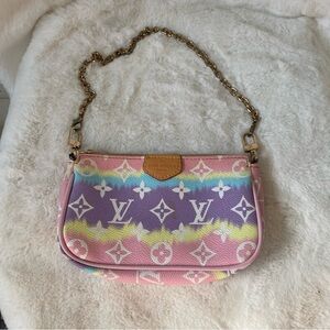 Louis Vuitton FAUX Pink and Purple Multicolor Monogram shoulder purse